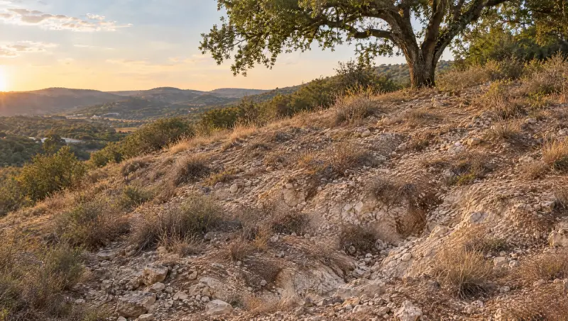 Eroded caliche hillside